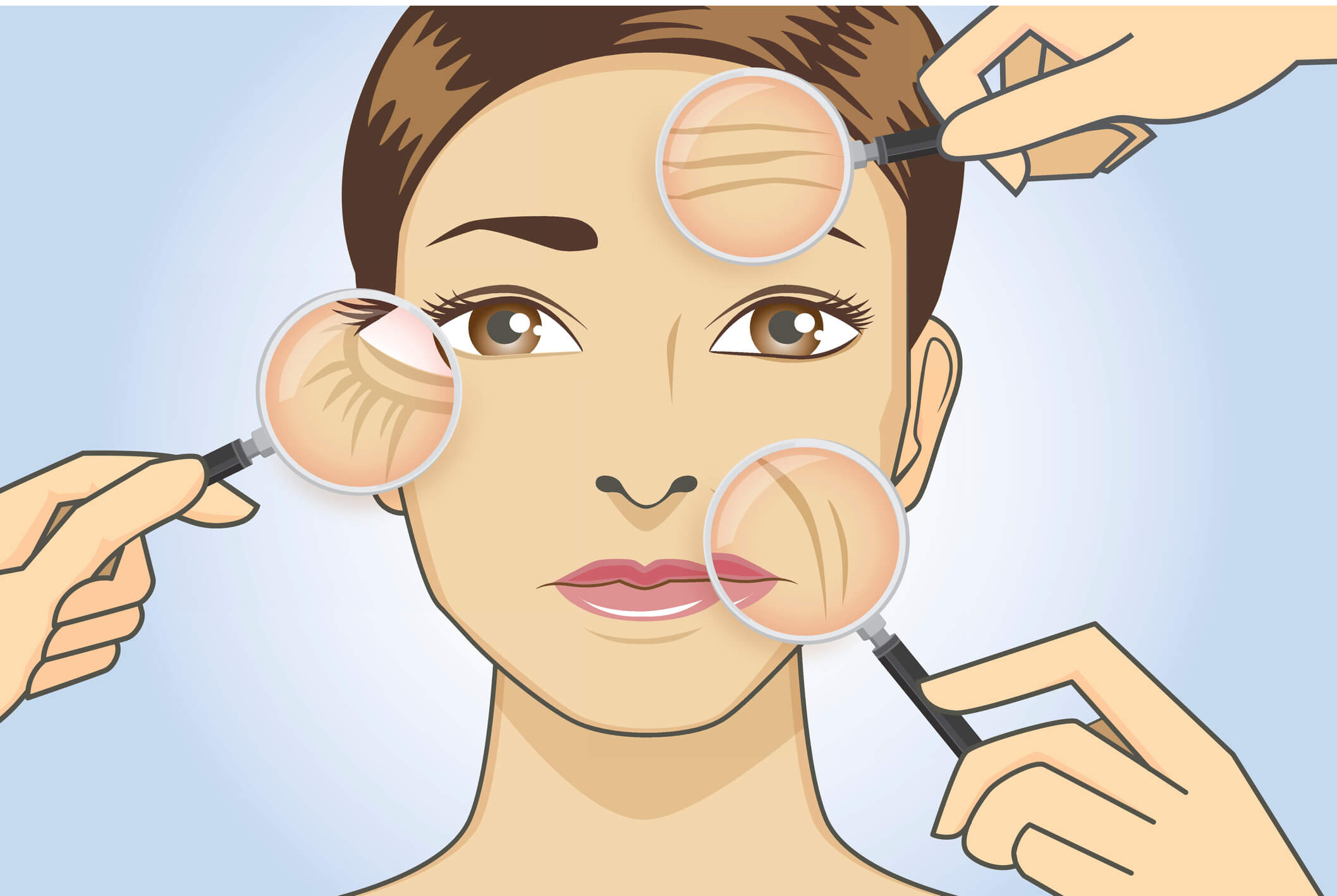 Desenho de mulher em uma consulta com Dermatologista