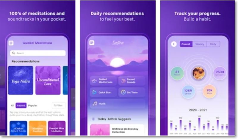 Prints telas App Sattva.