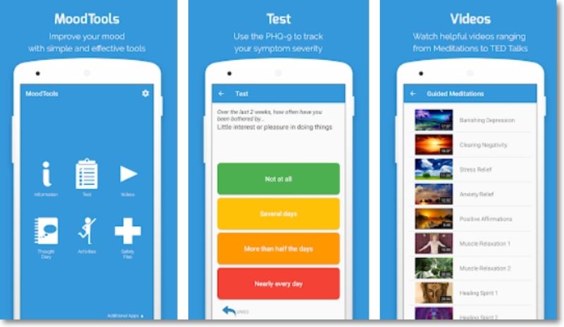 Prints telas do App MoodTools.