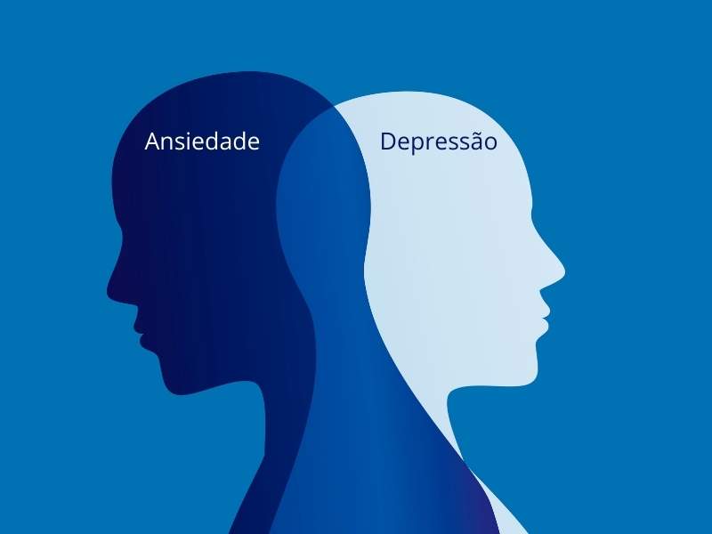 Ilustração coexistência depressão.