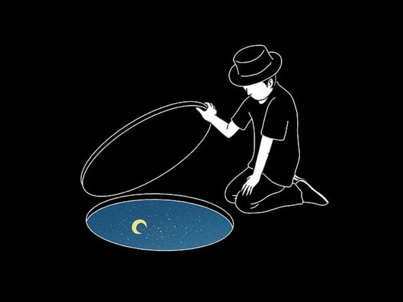 Ilustração de um lugar melhor em meio a escuridão.