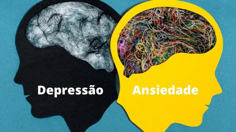 Ilustração dualidade entre ansiedade e depressão.