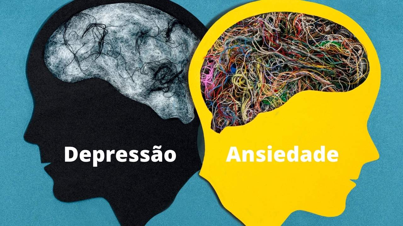 Ilustração dualidade entre ansiedade e depressão.