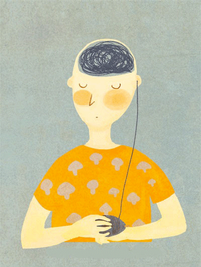 Ilustração de correção de problemas psíquicos que ocasionam síndrome do pânico.