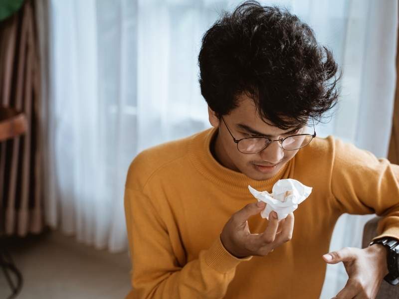 paciente com expectoração com sangue.
