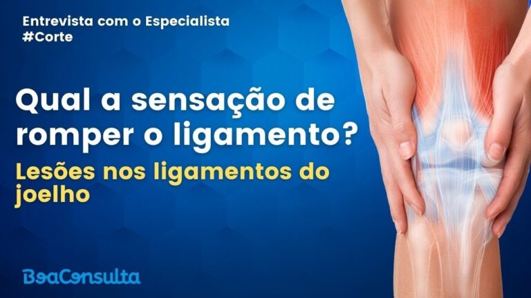Médico ortopedista explicando qual a sensação de romper o ligamento do joelho.