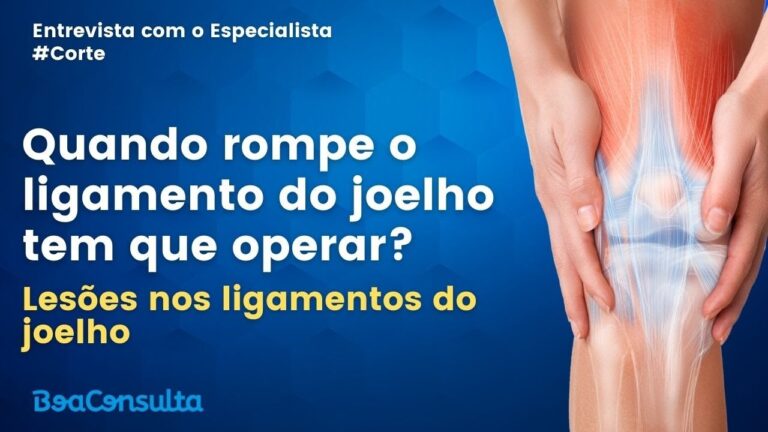 Médico explicando se Quando rompe o ligamento do joelho tem que operar.