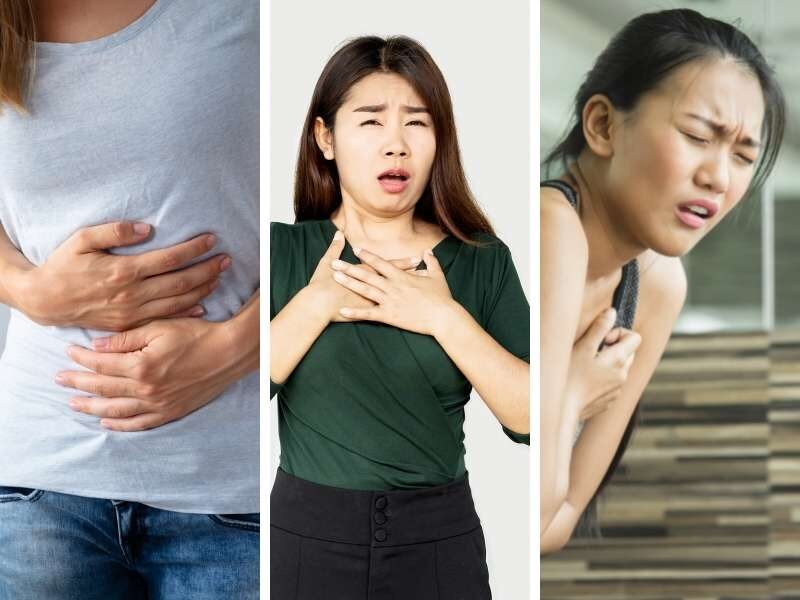 Mulheres com sintomas de infarto.