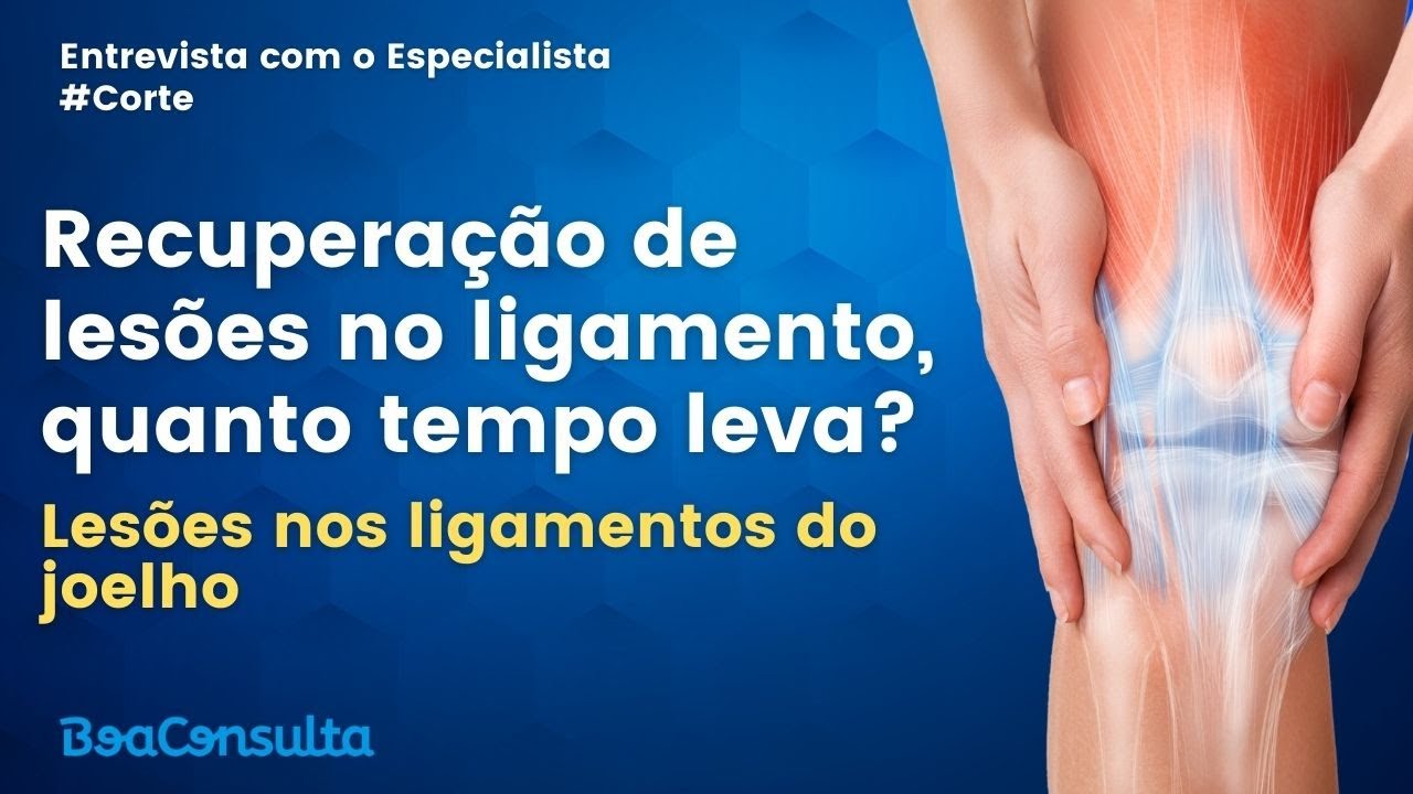 Especialista explicando quanto tempo demora para recuperar-se de uma lesão no joelho.