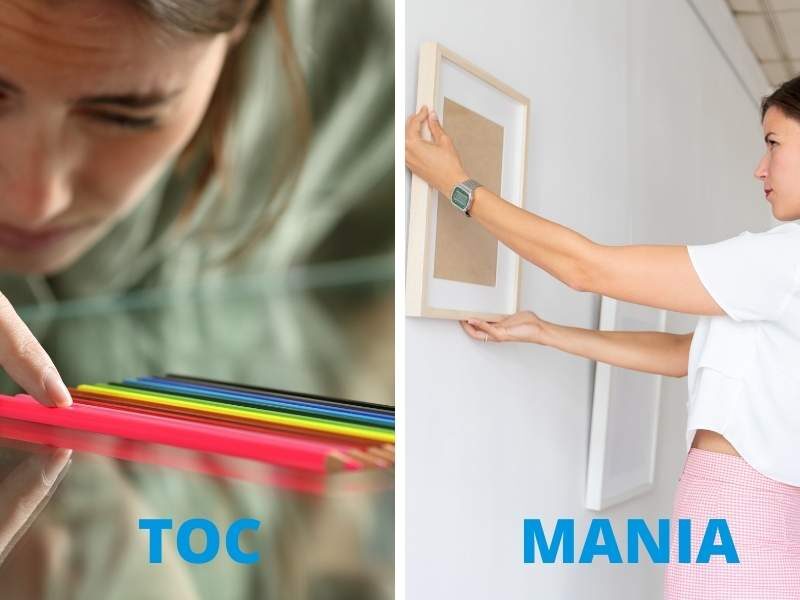 Ilustração diferença entre toc e mania.