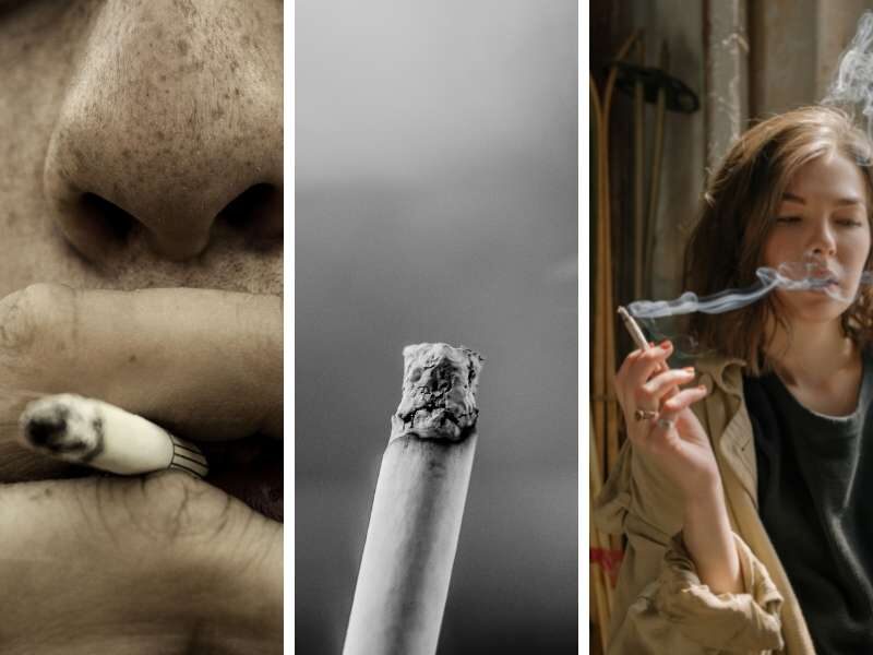 Pessoas fumando cigarro.