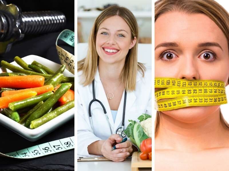 Ilustração dieta e nutricionista.
