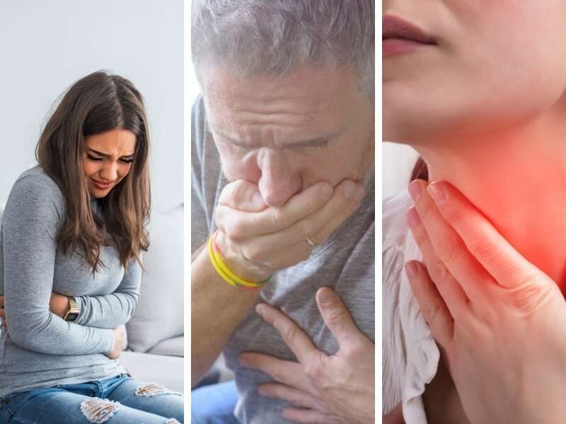 Pessoas com sintomas de pedra na vesícula.