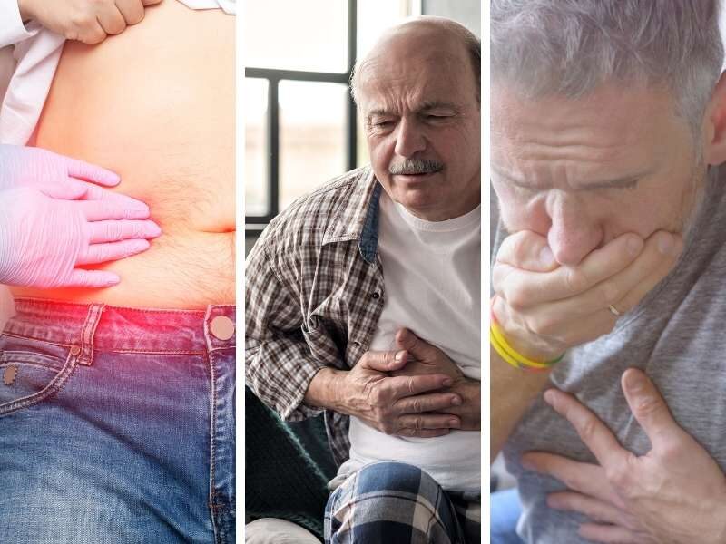Pessoas com sintomas de pedra na vesícula.