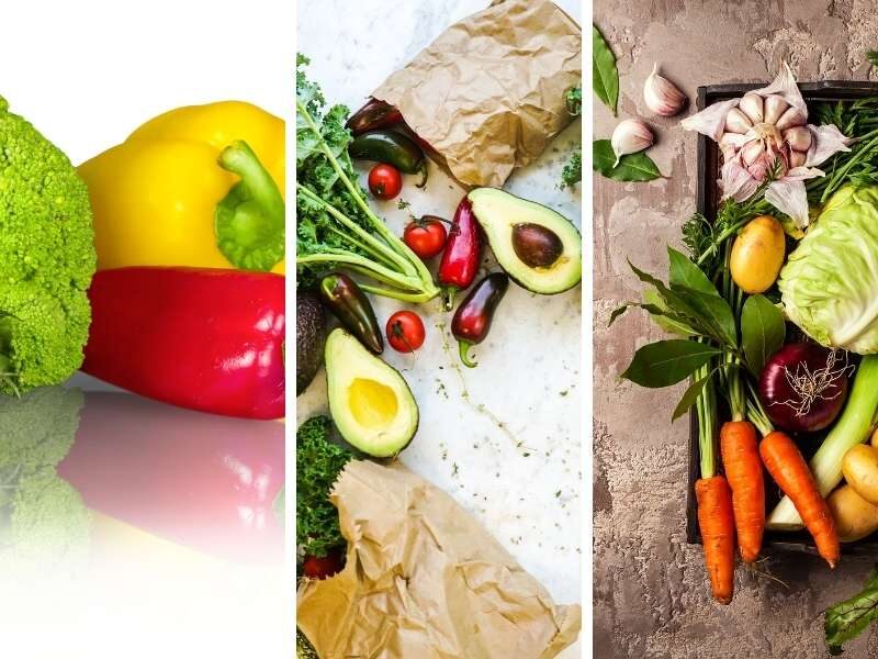 Ilustração de vegetais, legumes e leguminosas.