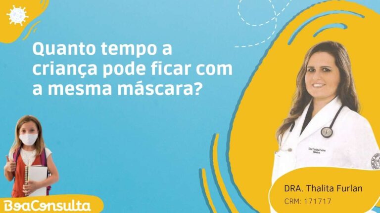 Quanto tempo a criança pode ficar com a mesma máscara.