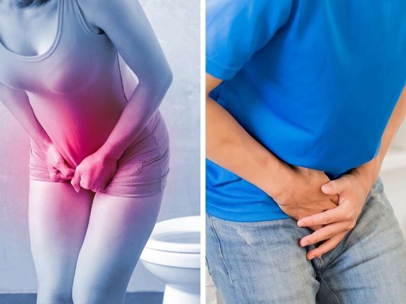 Infecção urinária em mulheres e homens.