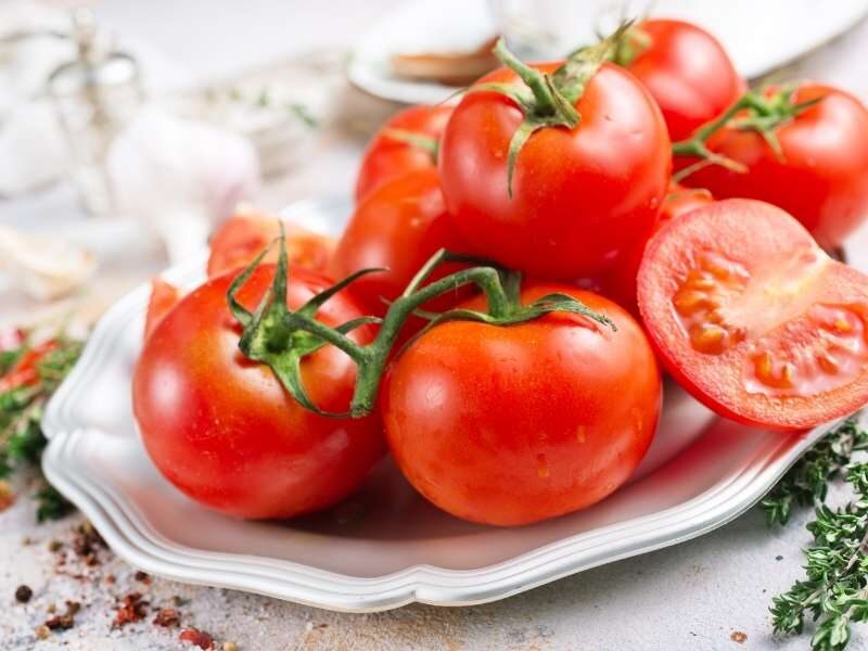Prato com tomates.
