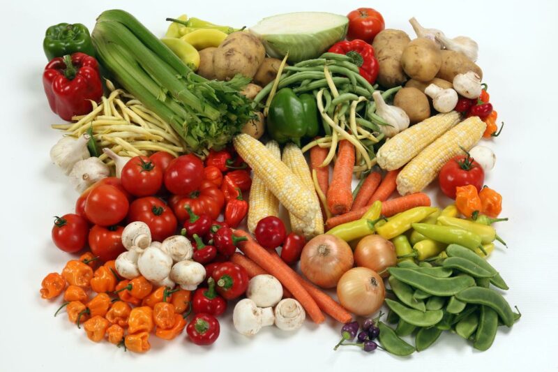Legumes e vegetais.